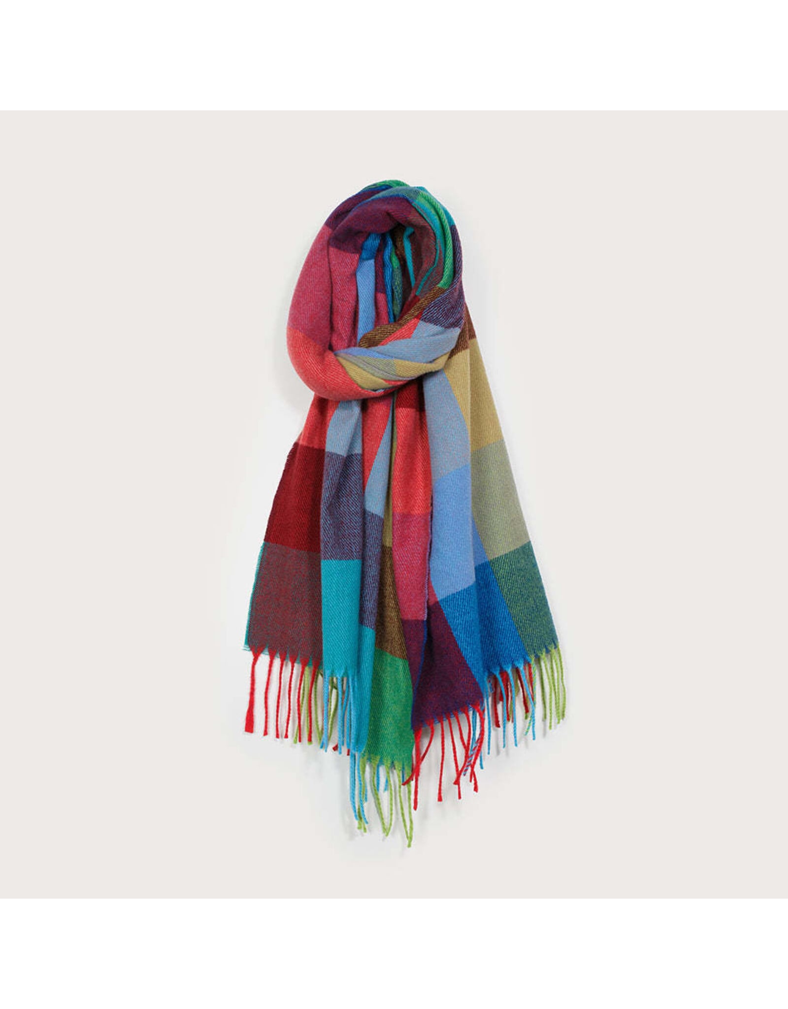 Large Warm Soft Plaid Scarf - Multi