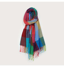 Large Warm Soft Plaid Scarf - Multi