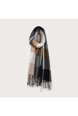 Large Warm Soft Plaid Scarf - Charcoal
