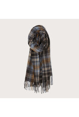 Soft Warm Checkered Scarf w Fringes - Sky