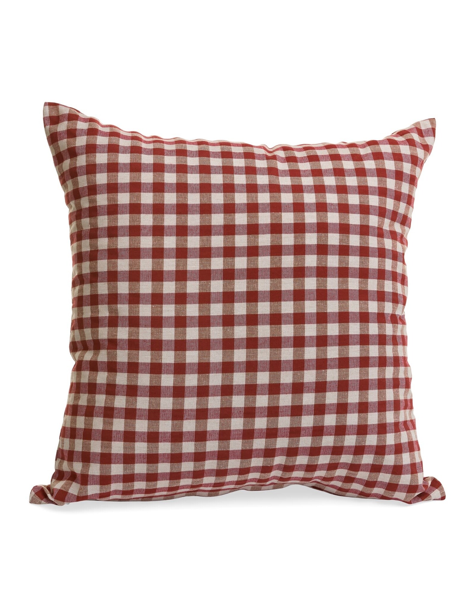 Cotton Gingham Pillow - 20" x 20" - Cabernet