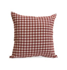 Cotton Gingham Pillow - 20" x 20" - Cabernet