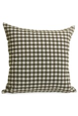 Cotton Gingham Pillow - 20" x 20" - Olive Green