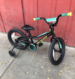 Specialized Riprock 16" - black/teal with training wheels