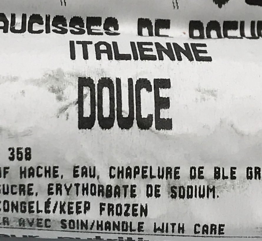 Saucisses de boeuf (italienne douce x 4)