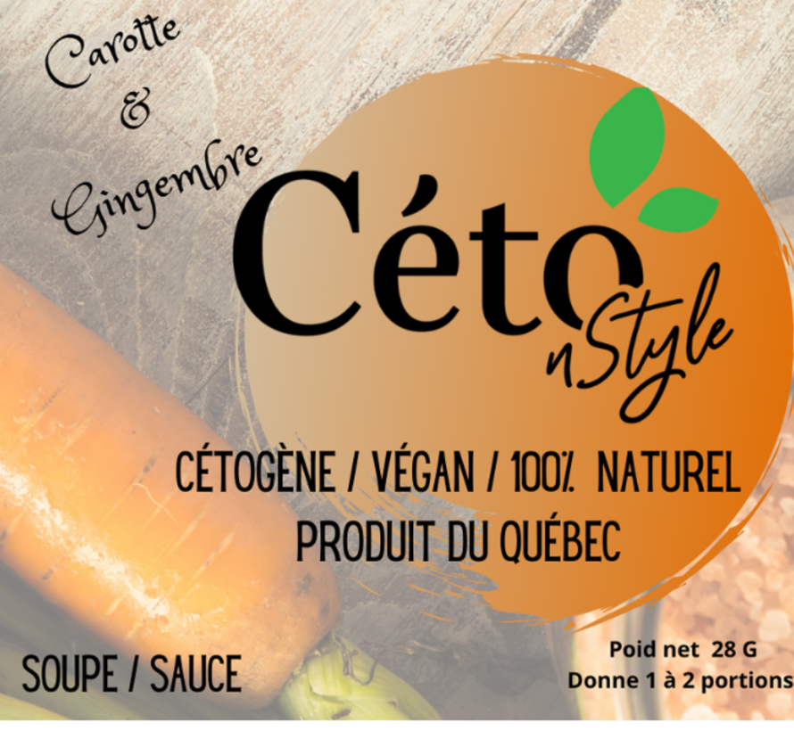 Mélange Soupe/Sauce carotte et gingembre Keto/Cétogène (28 g)