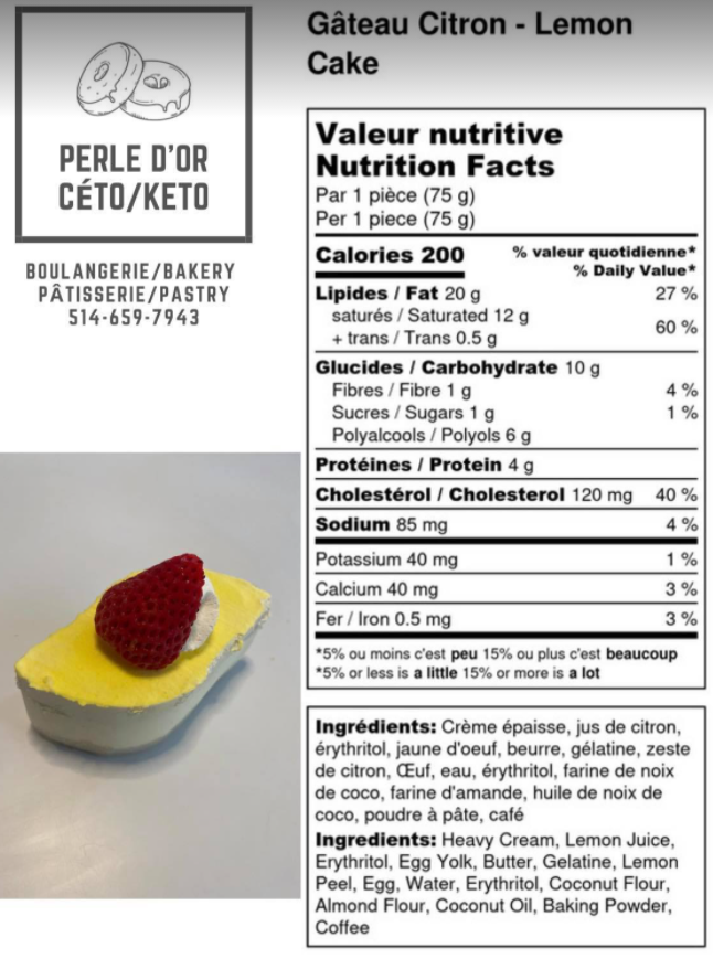 Petit Gateau Au Citron Keto Glu 3 0 G Epic Sante