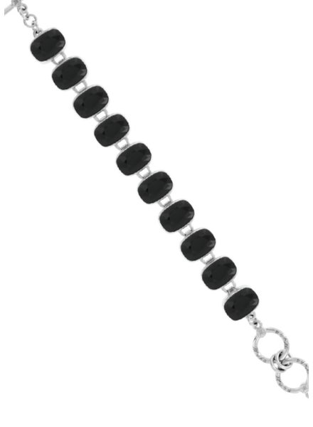 MYKA DESIGNS Jet Crystal Rectangular Cushion Bracelet