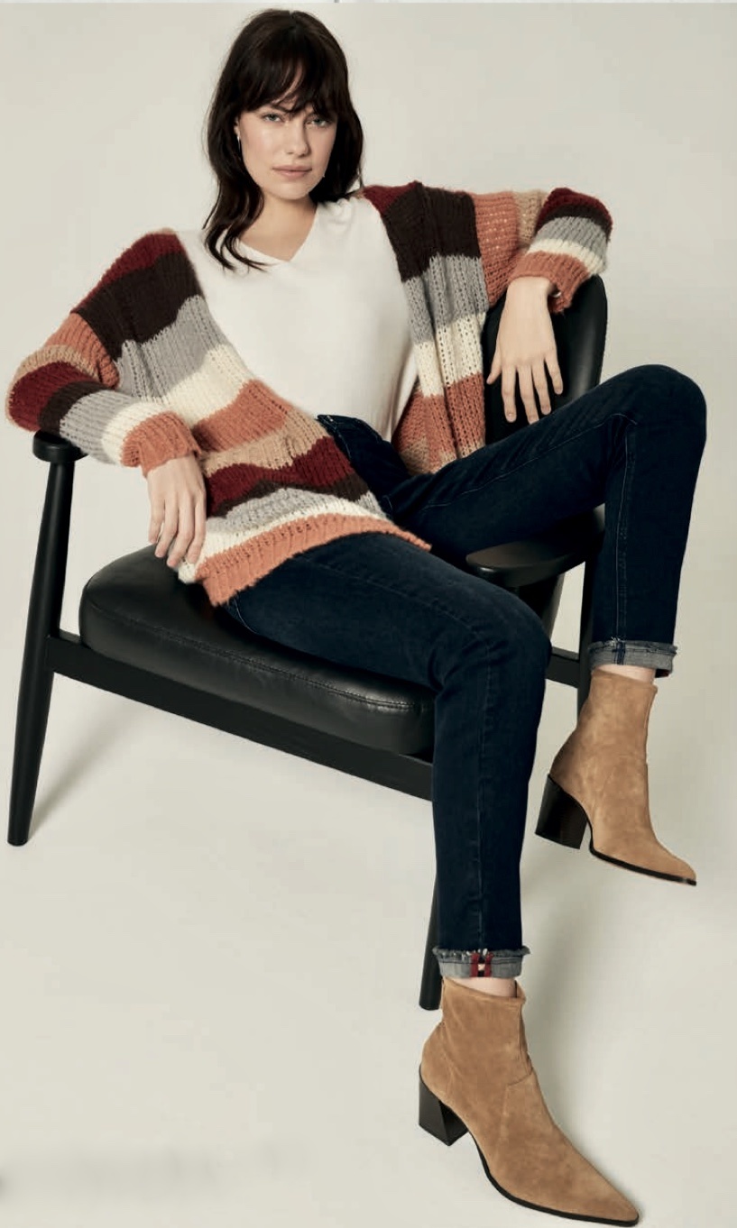long striped cardigan sweater