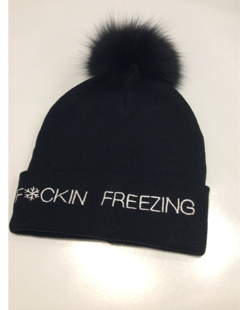 F*ckin Freezing Fox Pom Hat