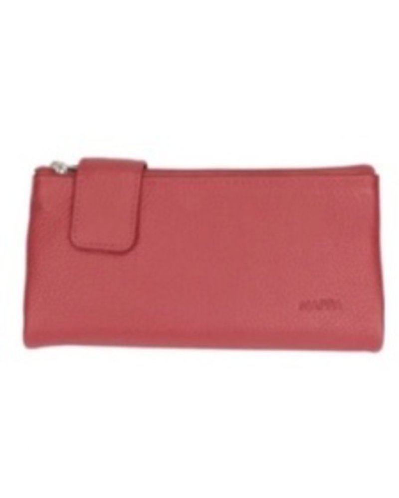 NAPPA CHARLOTTE Double Zip Side Snap Leather Wallet