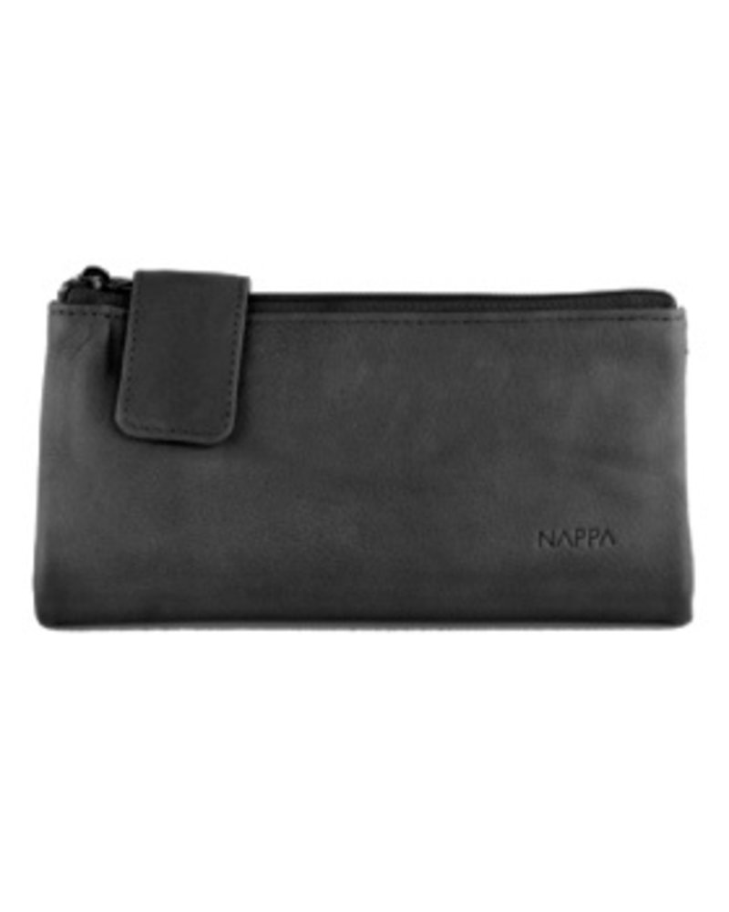 NAPPA CHARLOTTE Double Zip Side Snap Leather Wallet
