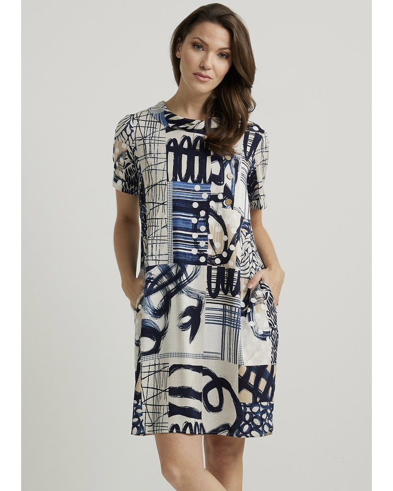 JOSEPH RIBKOFF Multi Print Dress