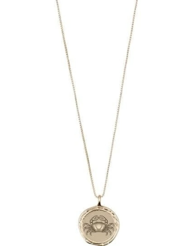 PILGRIM Cancer Gold Zodiac Coin Necklace