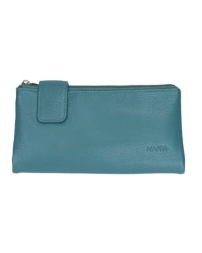 NAPPA CHARLOTTE Double Zip Side Snap Leather Wallet