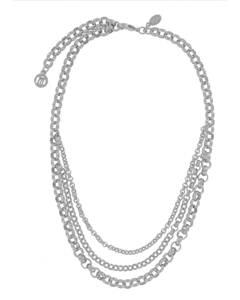MYKA DESIGNS CH2076 MILA Bright Rhodium 3 Strand Chain