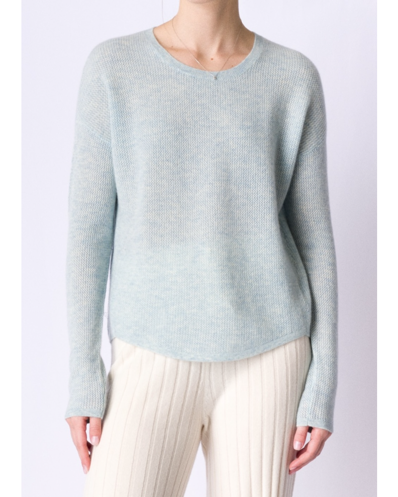 CASHMERE CLOUDS Cashmere L/S Curved Hem Sweater