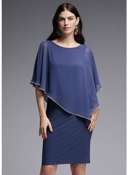 JOSEPH RIBKOFF Sheer Overlay Dress