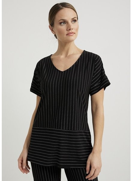 JOSEPH RIBKOFF Pinstripe Print Top