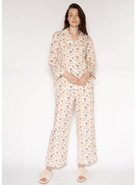 LATTELOVE Poplin Printed Pyjama Set