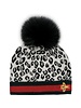 Animal Print Embroidered Bee Hat w/Pom