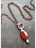 FRAN GREEN COGNAC Copper Necklace w/Mookaite Pendant