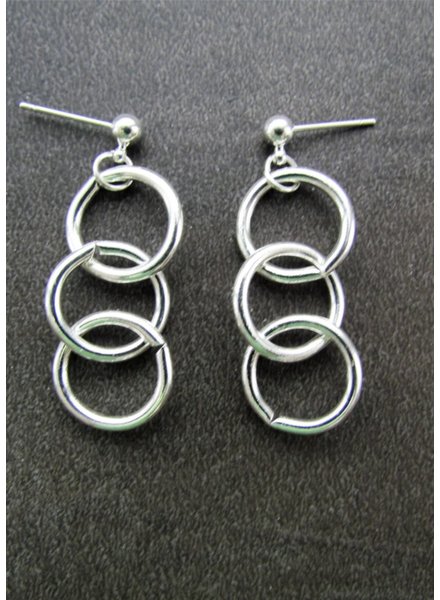 FRAN GREEN KATE SILVER Silver Triple Link Earrings