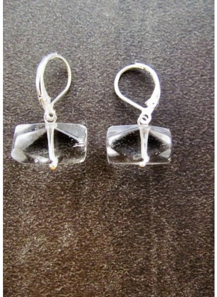 FRAN GREEN MORE Silver Lever Back Earrings w/Quartz