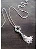 FRAN GREEN TASSEL Silver Necklace w/Tassel