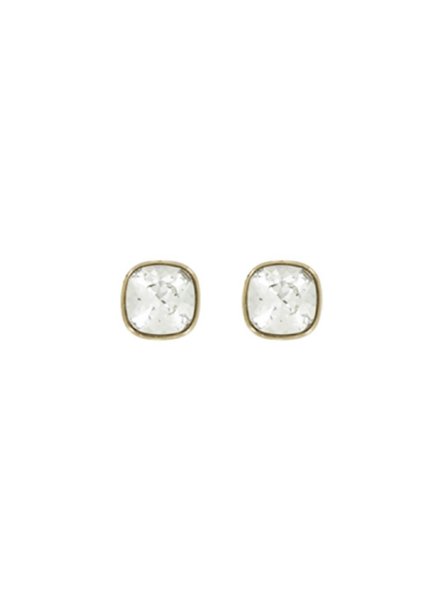 MYKA DESIGNS TORI Gold/Crystal Cushion Post Earring