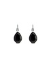 MYKA DESIGNS NINA Rhodium/Jet Crystal Teardrop Euroback Earring