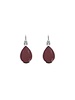 MYKA DESIGNS NINA Rhodium/Dk Red Crystal Teardrop Euroback Earrings