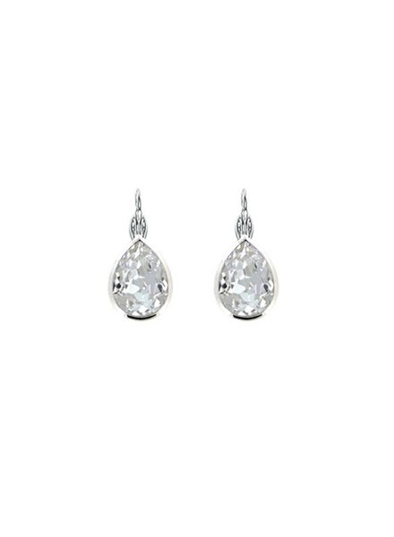 MYKA DESIGNS NINA Rhodium/Crystal Teardrop Euroback Earring