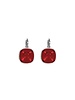 MYKA DESIGNS TORI Rhodium/Scarlet Crystal Cushion Euroback Earrings