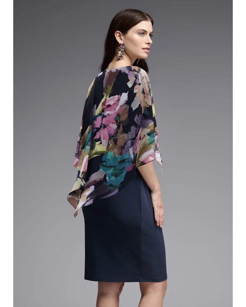 JOSEPH RIBKOFF Printed Cape Style Dress