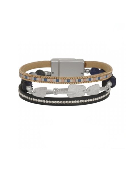 MERX Magnetic Stack Bracelet Silver/Navy