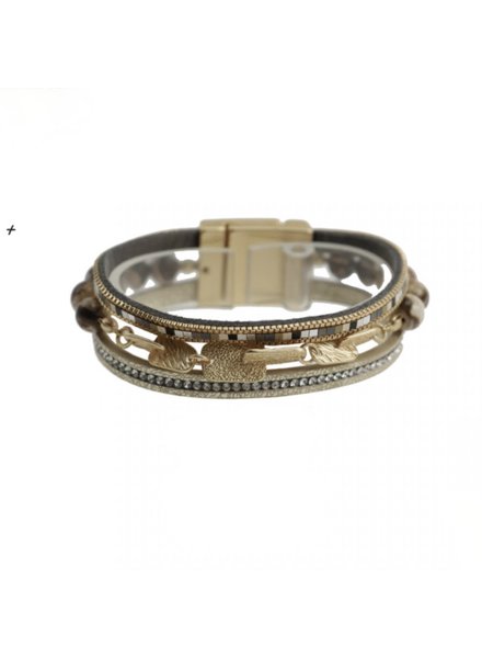 MERX Magnetic Stack Bracelet Gold/Taupe