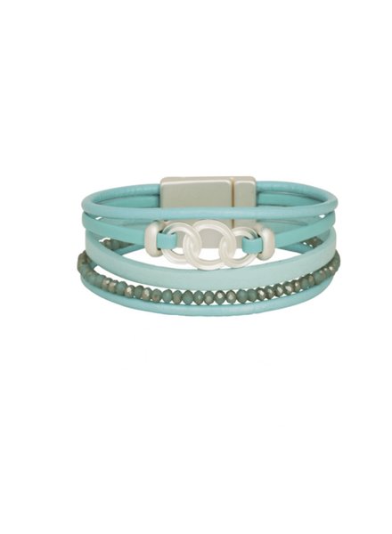 MERX Magnetic Stack Bracelet Silver/Light Blue