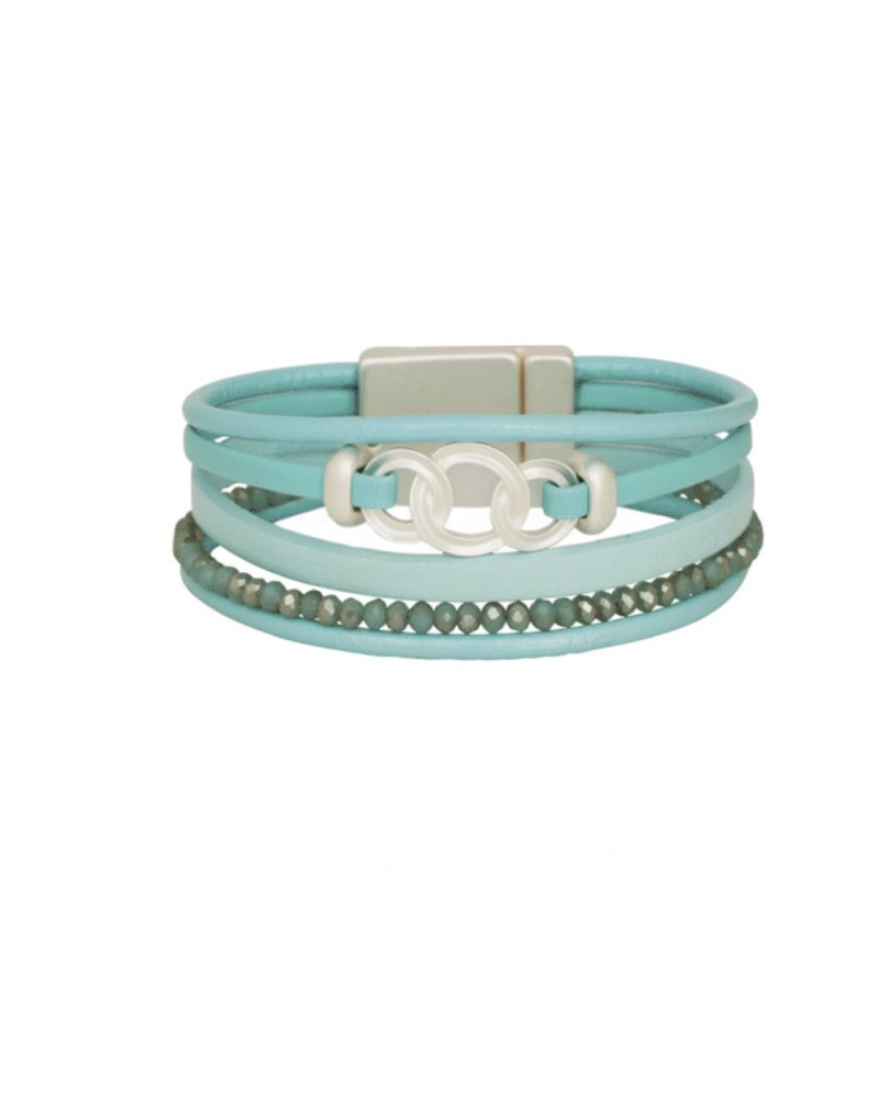 MERX Magnetic Stack Bracelet Silver/Light Blue