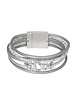 MERX Magnetic Stack Bracelet Silver/Grey & Crystal