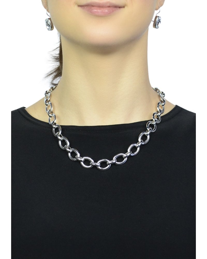 MYKA DESIGNS LUCY Rhodium Heavy Round 20" Chain