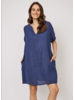 PISTACHE Linen Dress w/Elastic Detail Sleeve
