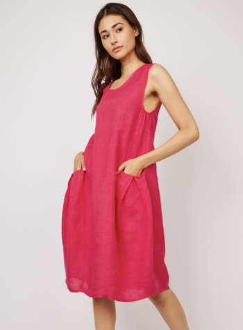 PISTACHE Sleeveless Linen Bubble Dress w/Pockets