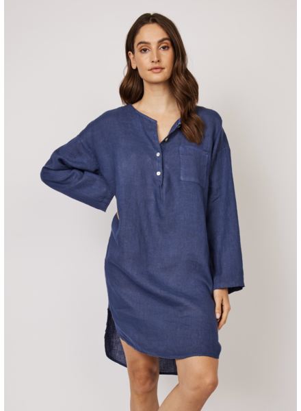 PISTACHE Linen High Low Shirt Dress