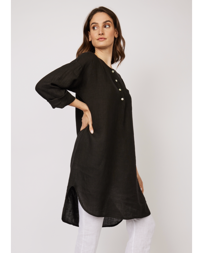 PISTACHE Linen High Low Shirt Dress