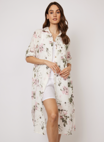 PISTACHE Maxi Printed Linen Shirt /Dress