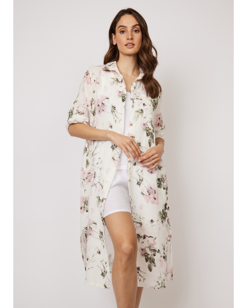 PISTACHE Maxi Printed Linen Shirt /Dress