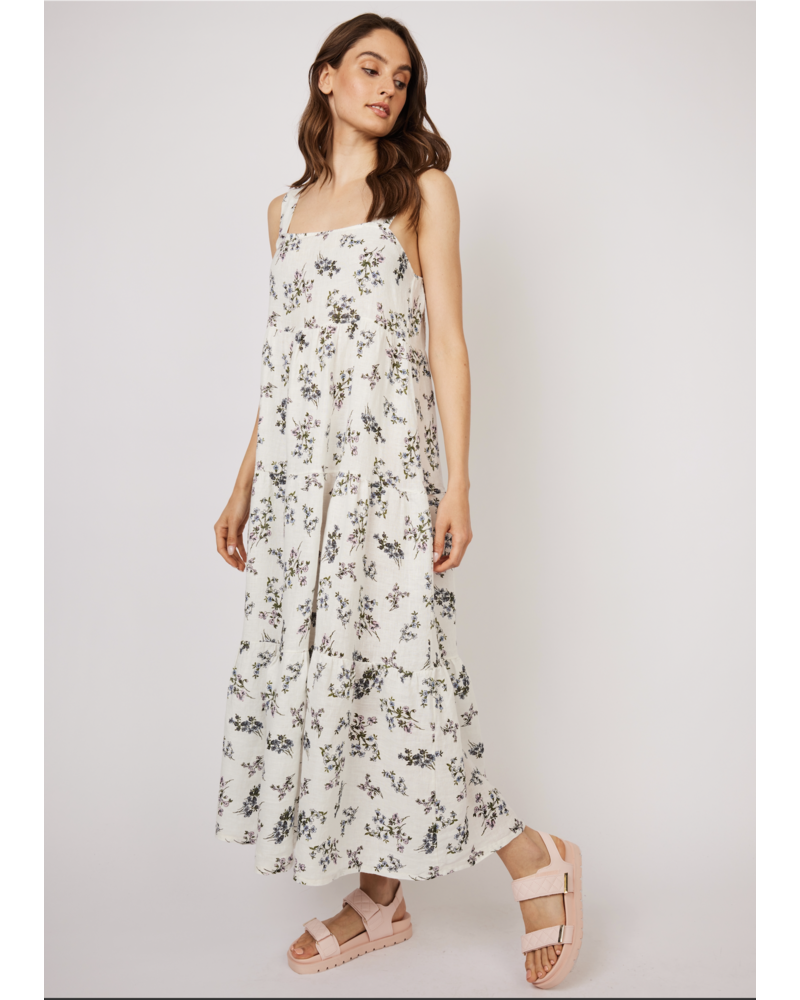 PISTACHE Sleeveless Linen Print Dress