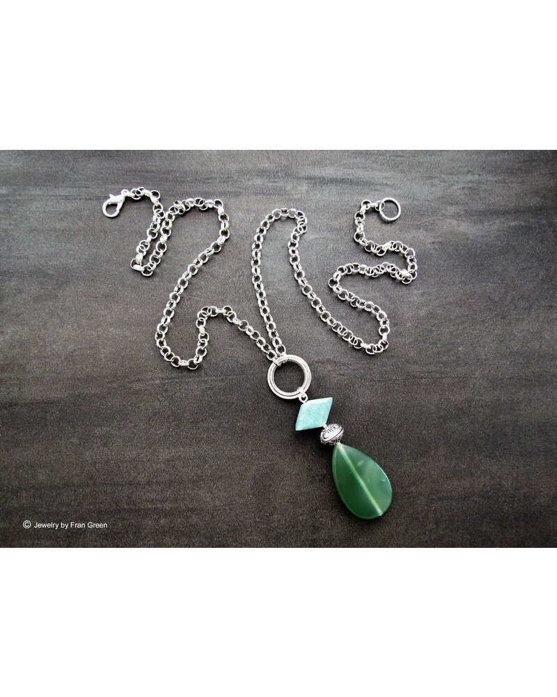 FRAN GREEN OCEANO Blue/Green Drop Pendant