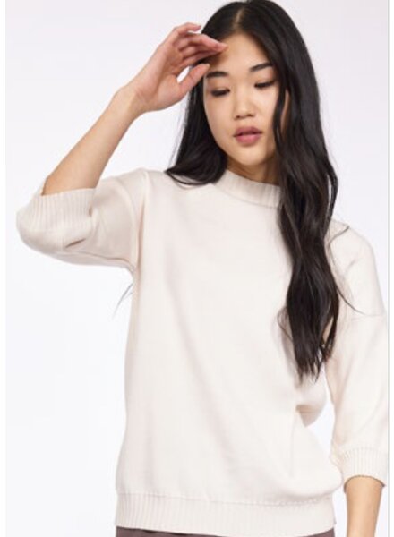 PISTACHE Elbow Sleeve Rib Trimmed Knit Sweater